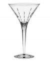 Style and quality go hand-in-hand in the Modern Love martini glass, featuring dishwasher-safe crystal with a delicate cut motif by Monique Lhuillier.