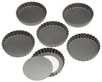 Wilton Perfect Results 4.75 Inch Round Tart/Quiche Pan, Set of 6