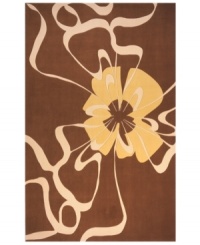 One piece can make a bold difference in your decor! Momeni's wonderfully unique rug features an abstract design against a rich chocolate field with ribbons swirled about for a look that draws the eye. Hand carving adds sumptuous detail and texture. One piece can make a bold difference in your decor! Momeni's wonderfully unique rug features an abstract design against a rich chocolate field with ribbons swirled about for a look that draws the eye. Hand carving adds sumptuous detail and texture.