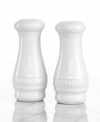 Crafted for durability but with a distinct ringed design and brilliant enamel finish to spice up your table, salt and pepper shakers from Le Creuset serveware lend smart, enduring style to cooking and dining areas.
