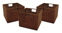 Winsome Wood Small Wired Rattan Baskets, Set of 3 Winsome Wood Small Wired Rattan Baskets, Set of 3