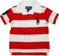 Polo Ralph Lauren Baby Boy's Striped Big Pony Rugby, Red, 24M Polo Ralph Lauren Baby Boy's Striped Big Pony Rugby, Red, 24M