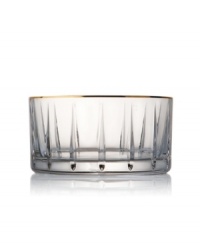 Handcrafted in premium Rogaska crystal, the Elmsford champagne coasters embody the luxe sophistication of Trump Home. Delicate cuts and touches of gold add elegant flair to formal entertaining. Handcrafted in premium Rogaska crystal, the Elmsford champagne coasters embody the luxe sophistication of Trump Home. Delicate cuts and touches of gold add elegant flair to formal entertaining.