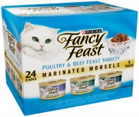 Fancy Feast Marinated Morsels Cat Food Variety Pack, Poultry and Beef, 4.50-Pound