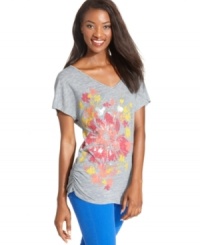 Get into the groove with a cute tunic top for workout or play from Style&co. Shimmering studs add a touch of a glam to a pretty print. Get into the groove with a cute tunic top for workout or play from Style&co. Shimmering studs add a touch of a glam to a pretty print.
