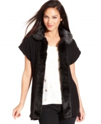 Give your winter wardrobe a luxe feel with this faux-fur trimmed petite cardigan from Style&co.! Give your winter wardrobe a luxe feel with this faux-fur trimmed petite cardigan from Style&co.!