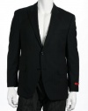Alfani Red Black & Dark Gray Pinstripe Wool LS 2 Button Sport Coat