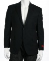 Alfani Red Black & Dark Gray Pinstripe Wool LS 2 Button Sport Coat