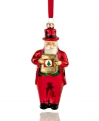 There is a Santa Claus! Reminiscent of the Yes, Virginia tale, this festive ornament depicts the season's jolliest fellow in brilliant glass. There is a Santa Claus! Reminiscent of the Yes, Virginia tale, this festive ornament depicts the season's jolliest fellow in brilliant glass.