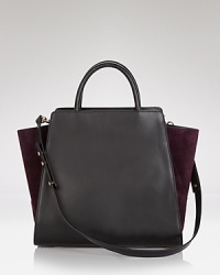 This season two textures are better than one. This endlessly versatile Z Spoke Zac Posen satchel works the trend, crafted of a mix of leather and suede. This season two textures are better than one. This endlessly versatile Z Spoke Zac Posen satchel works the trend, crafted of a mix of leather and suede.