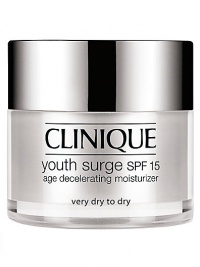 Decelerating Moisturizer for Very Dry Skin. Leveraging Sirtuin technology, Clinique science uses youth-extending agents to create a daily moisturizer quite like a fountain of youth. Lines and wrinkles seem to evaporate, replaced by plump, vibrant skin alive with collagen and elastin. Skin gains strength over environmental agers. Looks younger, longer. 1.7 oz. Decelerating Moisturizer for Very Dry Skin. Leveraging Sirtuin technology, Clinique science uses youth-extending agents to create a daily moisturizer quite like a fountain of youth. Lines and wrinkles seem to evaporate, replaced by plump, vibrant skin alive with collagen and elastin. Skin gains strength over environmental agers. Looks younger, longer. 1.7 oz.