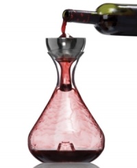 Give it some air. Wine improves with aeration so pour your favorite reds through a mesh sediment strainer and crystal funnel, then right into the Rabbit decanter. Tiny droplets spray onto the crystal and pick up oxygen to enhance flavor and aroma. Give it some air. Wine improves with aeration so pour your favorite reds through a mesh sediment strainer and crystal funnel, then right into the Rabbit decanter. Tiny droplets spray onto the crystal and pick up oxygen to enhance flavor and aroma.