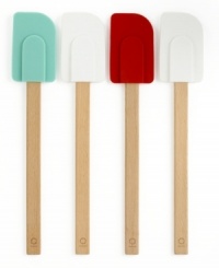 Swipe up every last tasty bit of that pancake or brownie batter with these wide-headed spatulas from Martha Stewart Collection. Molded from flexible silicone, they won't chip or crack, and are heat resistant up to 500 degrees. Limited lifetime warranty. Swipe up every last tasty bit of that pancake or brownie batter with these wide-headed spatulas from Martha Stewart Collection. Molded from flexible silicone, they won't chip or crack, and are heat resistant up to 500 degrees. Limited lifetime warranty.