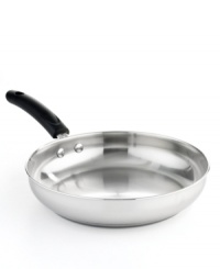 Start every meal with stainless steel. A standout piece in the kitchen, this fry pan features an impact-bonded base that gets even hotter even faster for over-the-top omelets, perfect pancakes and more. Riveted handles put even more strength into your hands. Limited lifetime warranty. Start every meal with stainless steel. A standout piece in the kitchen, this fry pan features an impact-bonded base that gets even hotter even faster for over-the-top omelets, perfect pancakes and more. Riveted handles put even more strength into your hands. Limited lifetime warranty.