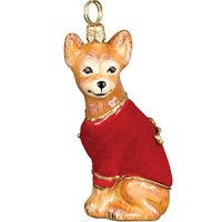 Mouth blown and hand painted by some of the finest artists in Poland, this Chihuahua ornament is a favorite for hanging on the tree. This collection has been taken to a whole new level in detail, uniqueness and artistic direction. Mouth blown and hand painted by some of the finest artists in Poland, this Chihuahua ornament is a favorite for hanging on the tree. This collection has been taken to a whole new level in detail, uniqueness and artistic direction.