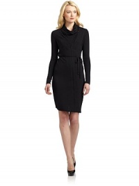 THE LOOKDraped collarFront zip closureTie waistTHE FITAbout 38 from shoulder to hemTHE MATERIAL76% viscose/17% wool/7% nylonFully linedCARE & ORIGINDry cleanImportedModel shown is 5'10 (177cm) wearing US size 4. THE LOOKDraped collarFront zip closureTie waistTHE FITAbout 38 from shoulder to hemTHE MATERIAL76% viscose/17% wool/7% nylonFully linedCARE & ORIGINDry cleanImportedModel shown is 5'10 (177cm) wearing US size 4.
