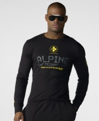 From the lodge to the slopes, a long-sleeved tee in ultra-soft cotton channels sporty style with bold neon graphics. From the lodge to the slopes, a long-sleeved tee in ultra-soft cotton channels sporty style with bold neon graphics.