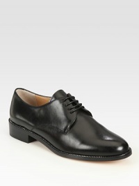 A traditional leather oxford staple is feminized with luminous crystal-coated trim. Stacked heel, 1 (25mm)Leather upper with crystal trimLeather lining and solePadded insoleMade in Italy A traditional leather oxford staple is feminized with luminous crystal-coated trim. Stacked heel, 1 (25mm)Leather upper with crystal trimLeather lining and solePadded insoleMade in Italy