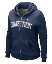 Spread the spirit and cheer on your favorite team with this NCAA Connecticut Huskies hoodie from Nike. Spread the spirit and cheer on your favorite team with this NCAA Connecticut Huskies hoodie from Nike.