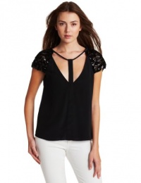 BCBGMAXAZRIA Women's Sierra Woven Top, Black, X-Small BCBGMAXAZRIA Women's Sierra Woven Top, Black, X-Small