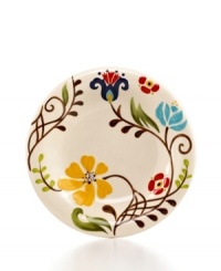 Hand painted with folksy florals, the Jardin salad plate from Vida by Espana delivers colorful fresh-for-spring style along with everyday durability. Hand painted with folksy florals, the Jardin salad plate from Vida by Espana delivers colorful fresh-for-spring style along with everyday durability.