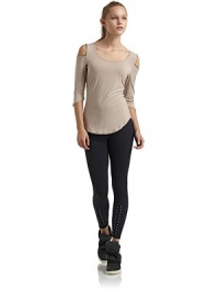 THE LOOKWide scoop necklineCold shoulder details with metallic trimCurved hemPullover styleTHE FITAbout 22 from shoulder to hemTHE MATERIALMicromodal/spandexCARE & ORIGINMachine washMade in USAModel shown is 5'8 (172½cm) wearing US size Small. THE LOOKWide scoop necklineCold shoulder details with metallic trimCurved hemPullover styleTHE FITAbout 22 from shoulder to hemTHE MATERIALMicromodal/spandexCARE & ORIGINMachine washMade in USAModel shown is 5'8 (172½cm) wearing US size Small.