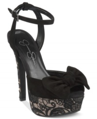 Super tall and incredibly feminine. The Even platform dress sandals by Jessica Simpson feature a beautiful floppy bow on the vamp. Super tall and incredibly feminine. The Even platform dress sandals by Jessica Simpson feature a beautiful floppy bow on the vamp.