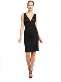 THE LOOKV-necklineBack zip with hook and eye closureSleevelessRuched bustEmpire waistSeam detailsTHE FITAbout 39 longTHE MATERIAL48% viscose/21% cupro/16% silk/8% polyamide/7% elastaneCARE & ORIGINDry cleanMade in Italy THE LOOKV-necklineBack zip with hook and eye closureSleevelessRuched bustEmpire waistSeam detailsTHE FITAbout 39 longTHE MATERIAL48% viscose/21% cupro/16% silk/8% polyamide/7% elastaneCARE & ORIGINDry cleanMade in Italy