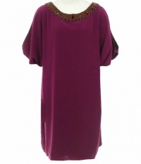 Adrianna Papell Beaded Neckline Dress Pomegranate 16 Adrianna Papell Beaded Neckline Dress Pomegranate 16