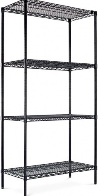 Alera SW503618BL Industrial Wire Shelving Starter Kit, 4 Shelves, 36w x 18d x 72h, Black Alera SW503618BL Industrial Wire Shelving Starter Kit, 4 Shelves, 36w x 18d x 72h, Black