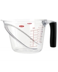 Large and in charge! Doubling as a batter bowl, this dishwasher- and microwave-safe measuring cup features a patented angled design that makes it easy to mix and stir within the cup. A rounded bottom guarantees stability during prep and non-slip, soft handles provide a confident grip for pouring. Large and in charge! Doubling as a batter bowl, this dishwasher- and microwave-safe measuring cup features a patented angled design that makes it easy to mix and stir within the cup. A rounded bottom guarantees stability during prep and non-slip, soft handles provide a confident grip for pouring.