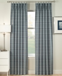 Taking inspiration from mid-century Modern furnishings, the Heritage window panel presents an updated yarn-dyed palette complete with a textured finish. This pleated panel widens at the bottom for a sumptuous draping effect to complete the look. Taking inspiration from mid-century Modern furnishings, the Heritage window panel presents an updated yarn-dyed palette complete with a textured finish. This pleated panel widens at the bottom for a sumptuous draping effect to complete the look.