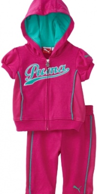 Puma - Kids Baby-girls Infant Hoodie And Jersey Mesh Capri Set, Pink, 24 Months Puma - Kids Baby-girls Infant Hoodie And Jersey Mesh Capri Set, Pink, 24 Months