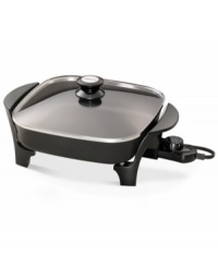 Take control of your cooking! Precision temperatures are easily set and maintained by master controls for expert frying, grilling, stewing and more. The heavy-cast aluminum base is coated with a deluxe nonstick interior for effortless release and hassle-free cleaning every time. 1-year warranty. Model 06626. Take control of your cooking! Precision temperatures are easily set and maintained by master controls for expert frying, grilling, stewing and more. The heavy-cast aluminum base is coated with a deluxe nonstick interior for effortless release and hassle-free cleaning every time. 1-year warranty. Model 06626.