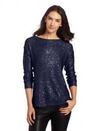 DKNYC Women's Sequin Long Sleeve Pullover, Night Sky, Large DKNYC Women's Sequin Long Sleeve Pullover, Night Sky, Large