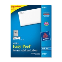Avery Easy Peel Return Address Labels for Inkjet Printers, 0.5 x 1.75 Inches, White, Pack of 2000 (08167) Avery Easy Peel Return Address Labels for Inkjet Printers, 0.5 x 1.75 Inches, White, Pack of 2000 (08167)