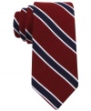 Stripes on this Tommy Hilfiger tie keep any style feeling modern.