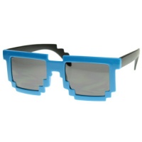 Retro Novelty Nerd Geek Gamer Colorful 2-Tone Pixel Glasses Retro Novelty Nerd Geek Gamer Colorful 2-Tone Pixel Glasses