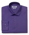 Saturated color turns this DKNY slim-fit dress shirt from basic to on-the-ball.