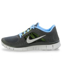Nike Free Run + 3 Womens Gray Blue Running Sneaker Nike Free Run + 3 Womens Gray Blue Running Sneaker