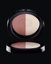 Two sculpting tones, an illuminator and a translucent red blush. The palette includes four shades that allow for a myriad of make-up options, to suit all complexion types.The secret to an instant glow: blend the three nude shades and apply to the whole face, highlighting the cheek bones with a touch of blush.The blend of these four shades on the face results in a fresh complexion with a slight rosy tint. The powders achieve maximum radiance through Micro-Fil technology. Translucent, as fine as can be, the powders blend together perfectly, melting into the skin with no trace of artificiality. A glowing veil of silk that looks utterly natural.