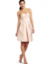 ABS by Allen Schwartz Womens Strapless Shirred Bustier Dress, Peach, 6