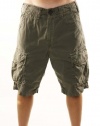 True Religion Brand Jeans Men's Samuel Cargo Shorts Olive Green