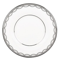 Elegant and traditional, this fine china, featuring graceful platinum scalloping, calls to mind the perfectly iced wedding cake. Elegant and traditional, this fine china, featuring graceful platinum scalloping, calls to mind the perfectly iced wedding cake.