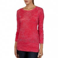 Alternative Burnout Long Sleeve Raglan Shirt, Blood Orange, Large