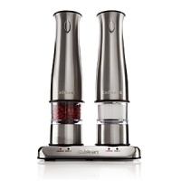 Serve freshly ground salt and pepper with easy elegance in this well-designed rechargeable set. The stainless steel shakers rest in a charger base so the mills are always ready to grind. A must for the modern kitchen. Manufacturer's limited 3-year warranty. Serve freshly ground salt and pepper with easy elegance in this well-designed rechargeable set. The stainless steel shakers rest in a charger base so the mills are always ready to grind. A must for the modern kitchen. Manufacturer's limited 3-year warranty.