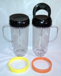 2 Bullet On The Go Mugs for Magic Bullet with Flip Top Travel Lids 2 Bullet On The Go Mugs for Magic Bullet with Flip Top Travel Lids