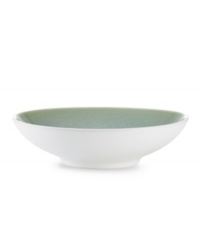 With clean lines and splashes of green, the Kealia cereal bowl dishes out casual fare with modern elegance, plus all the convenience of dishwasher- and microwave-safe stoneware from Noritake. With clean lines and splashes of green, the Kealia cereal bowl dishes out casual fare with modern elegance, plus all the convenience of dishwasher- and microwave-safe stoneware from Noritake.