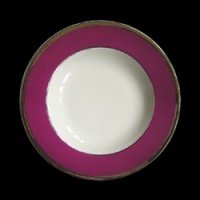 Haviland Laque de Chine Platinum Aubergene Rim Soup 9.5 in Haviland Laque de Chine Platinum Aubergene Rim Soup 9.5 in