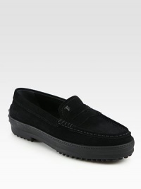 Comfortable rubber sole enhances this everyday suede essential. Suede upperLeather liningRubber solePadded insoleMade in ItalyOUR FIT MODEL RECOMMENDS ordering true whole size; ½ sizes should order the next whole size down. Comfortable rubber sole enhances this everyday suede essential. Suede upperLeather liningRubber solePadded insoleMade in ItalyOUR FIT MODEL RECOMMENDS ordering true whole size; ½ sizes should order the next whole size down.